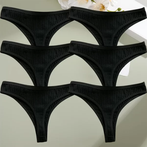 6 pçs/set calcinha de algodão g-string calcinha feminina sexy lingerie feminina tanga briefs para mulher cor sólida calcinha íntima - Image 9