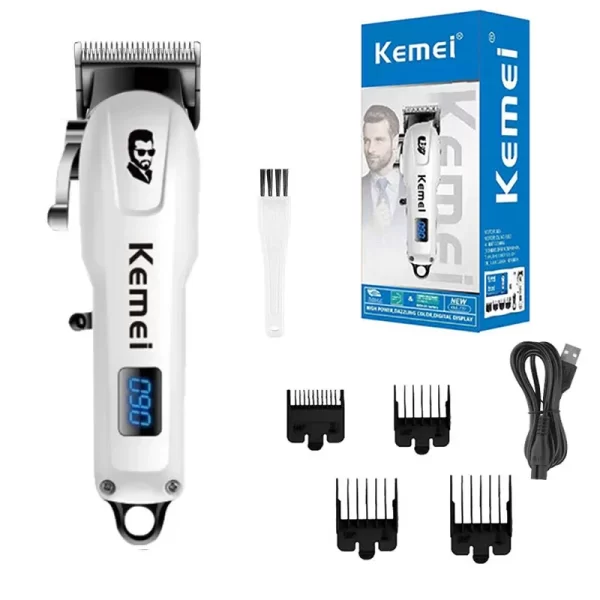 Original Kemei mini barbeiro aparador de cabelo profissional elétrico barba máquina de cortar cabelo recarregável de lítio máquina de corte de cabelo para homens