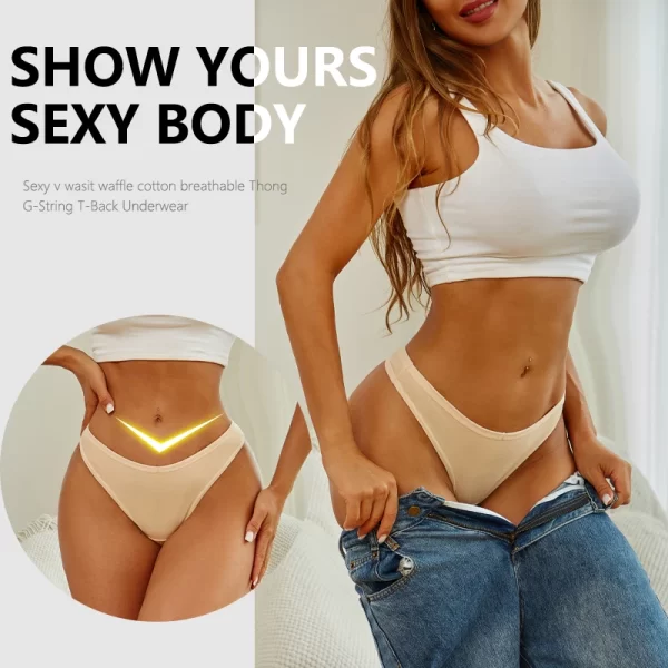 4 pçs/set sem costura calcinha de algodão para mulheres sexy baixo crescimento tanga g-string calcinha feminina cintura v respirável roupa interior lingerie macia - Image 2