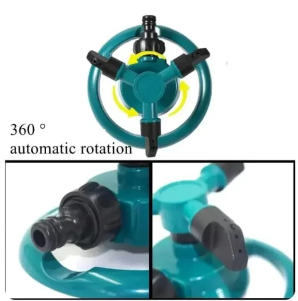 Aspersor automático de 360 ​​graus, rotação automática, spray de água, bico de aspersão, jardim, gramado, irrigação de jardim, suprimentos - Image 3