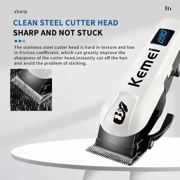 Original Kemei mini barbeiro aparador de cabelo profissional elétrico barba máquina de cortar cabelo recarregável de lítio máquina de corte de cabelo para homens - Image 2