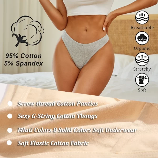 4 pçs/set sem costura calcinha de algodão para mulheres sexy baixo crescimento tanga g-string calcinha feminina cintura v respirável roupa interior lingerie macia - Image 4