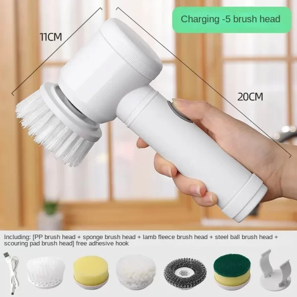 Escova de limpeza elétrica multifuncional para cozinha e banheiro - purificador portátil sem fio para pratos, panelas e frigideiras - Image 2