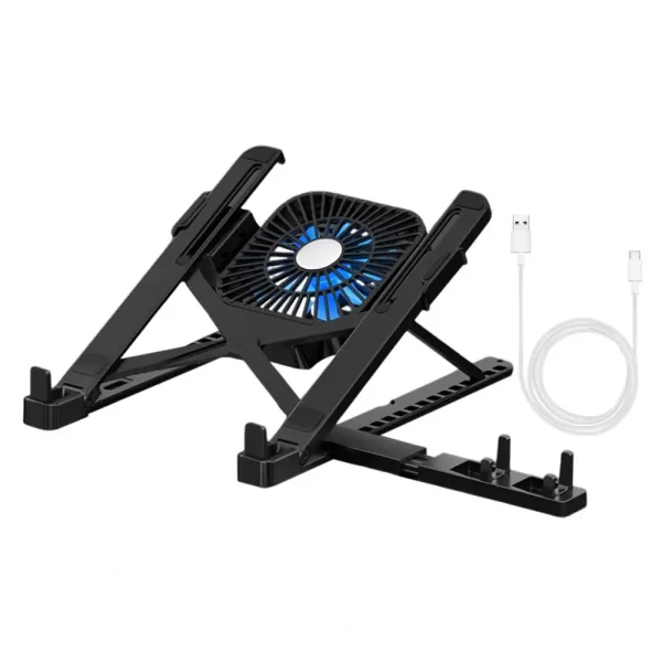 Suporte ajustável para laptop, ergonômico, com ventilador, portátil, altura ajustável, suporte riser para alta estabilidade para trabalho - Image 7