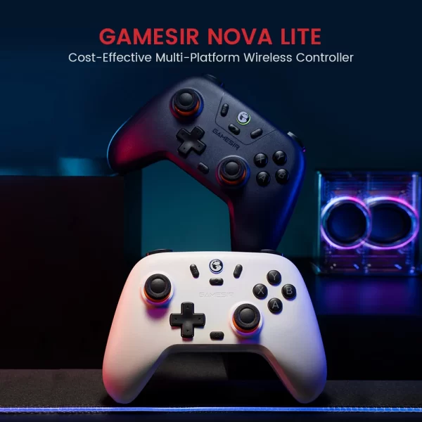 Controlador de gamepad sem fio GameSir Nova Lite com Bluetooth, dongle, com fio para switch, Android, IOS, PC e jogos Steam