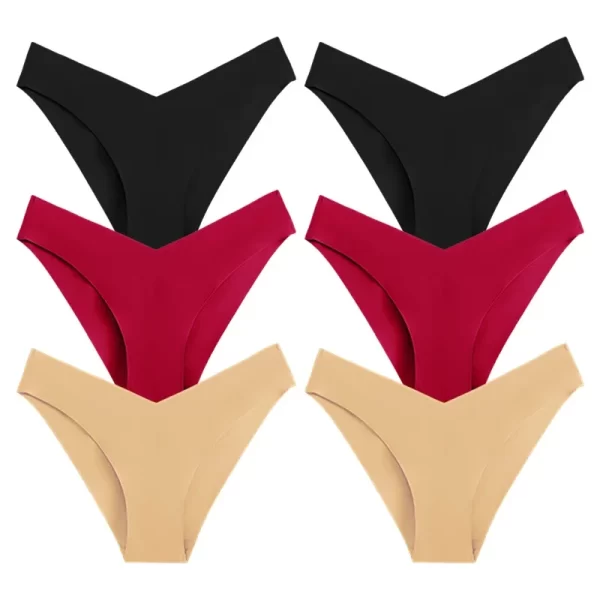 Warmsteps 6 pçs/set v-cut sexy calcinha feminina tangas simples gelo seda lingerie feminina íntima sem costura cuecas para mulher - Image 10