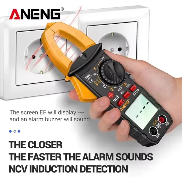 Aneng st180 4000 contagens medidor de braçadeira digital ac multímetro atual amperímetro testador tensão carro amp hz capacitância ncv ohm ferramenta 1pc - Image 3