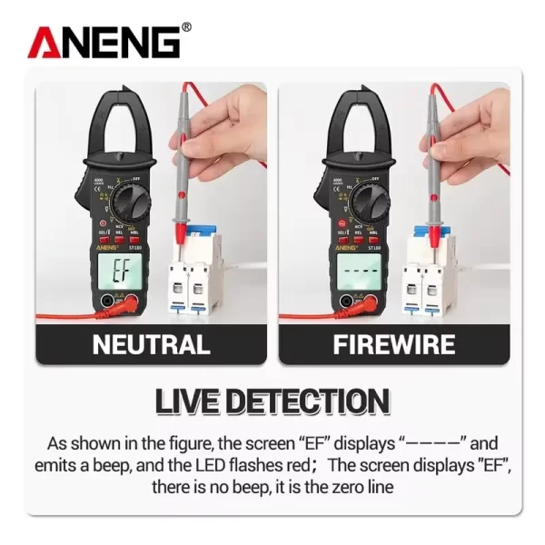 Aneng st180 4000 contagens medidor de braçadeira digital ac multímetro atual amperímetro testador tensão carro amp hz capacitância ncv ohm ferramenta 1pc - Image 6