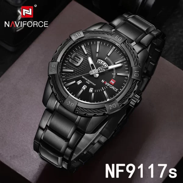 NAVIFORCE Top Marca de Luxo Relógio de Pulso de Quartzo Masculino Original Moda Relógios de Ouro Para Homens À Prova D 'Água Relógio de Aço de Negócios Homem - Image 7